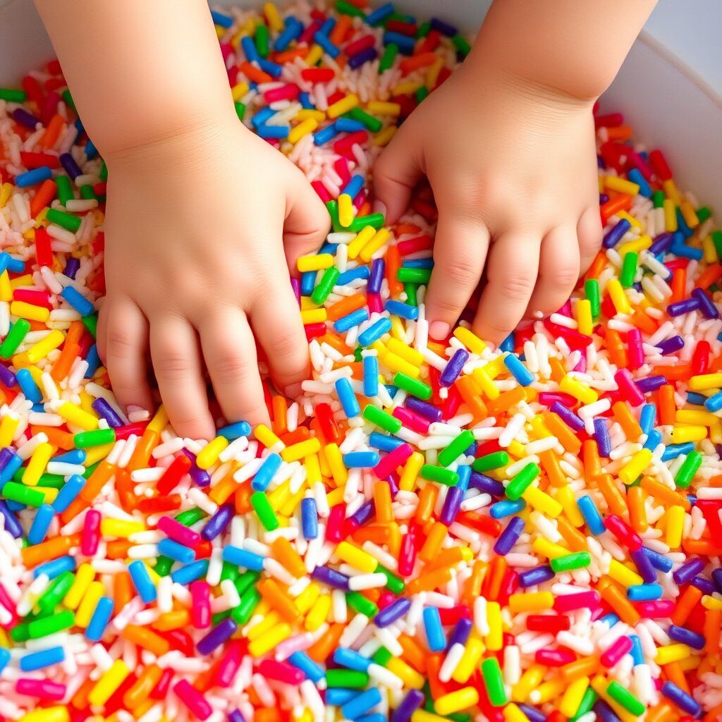 Rainbow Rice Sensory Bin